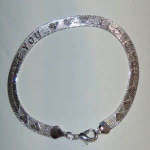 Herringbone Design I Heart You Bracelet
